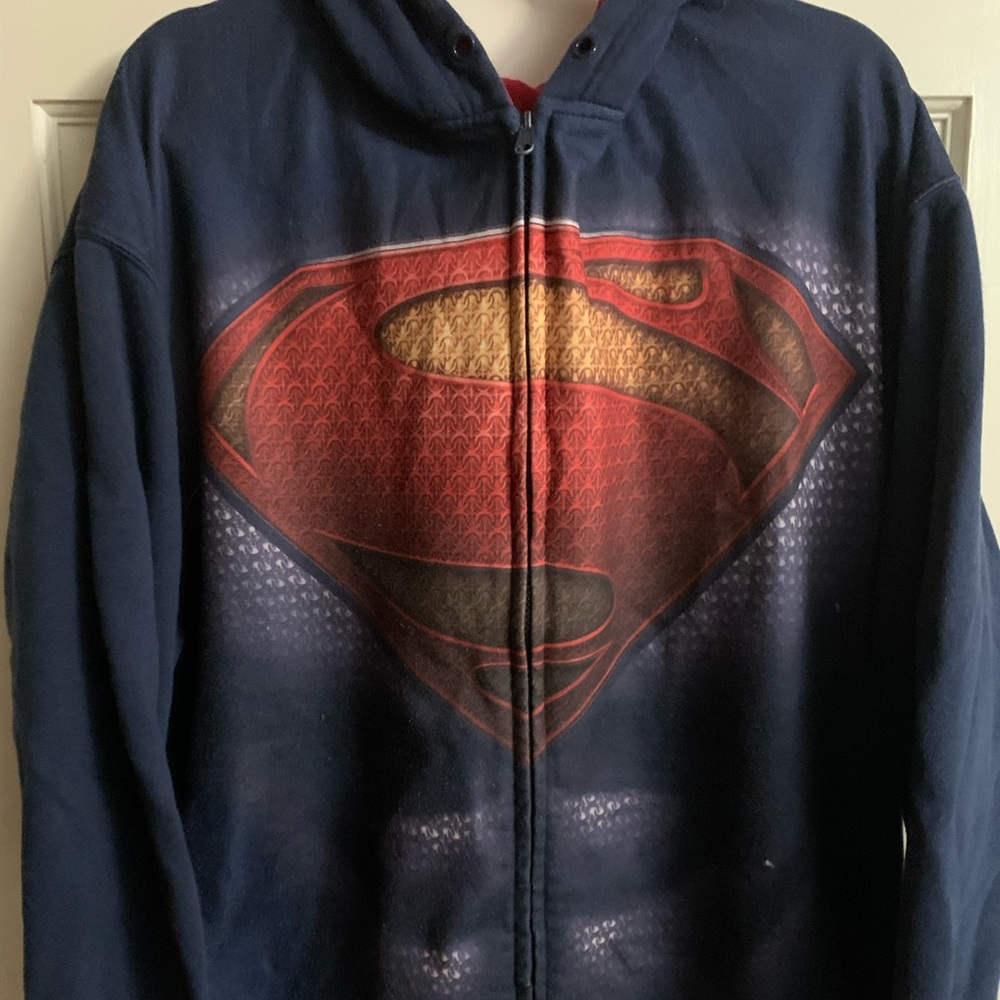 Superman zip up hooded sweatshirt